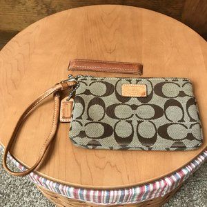 Coach Brown Wristlet